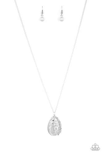 Gleaming Gardens White Necklace