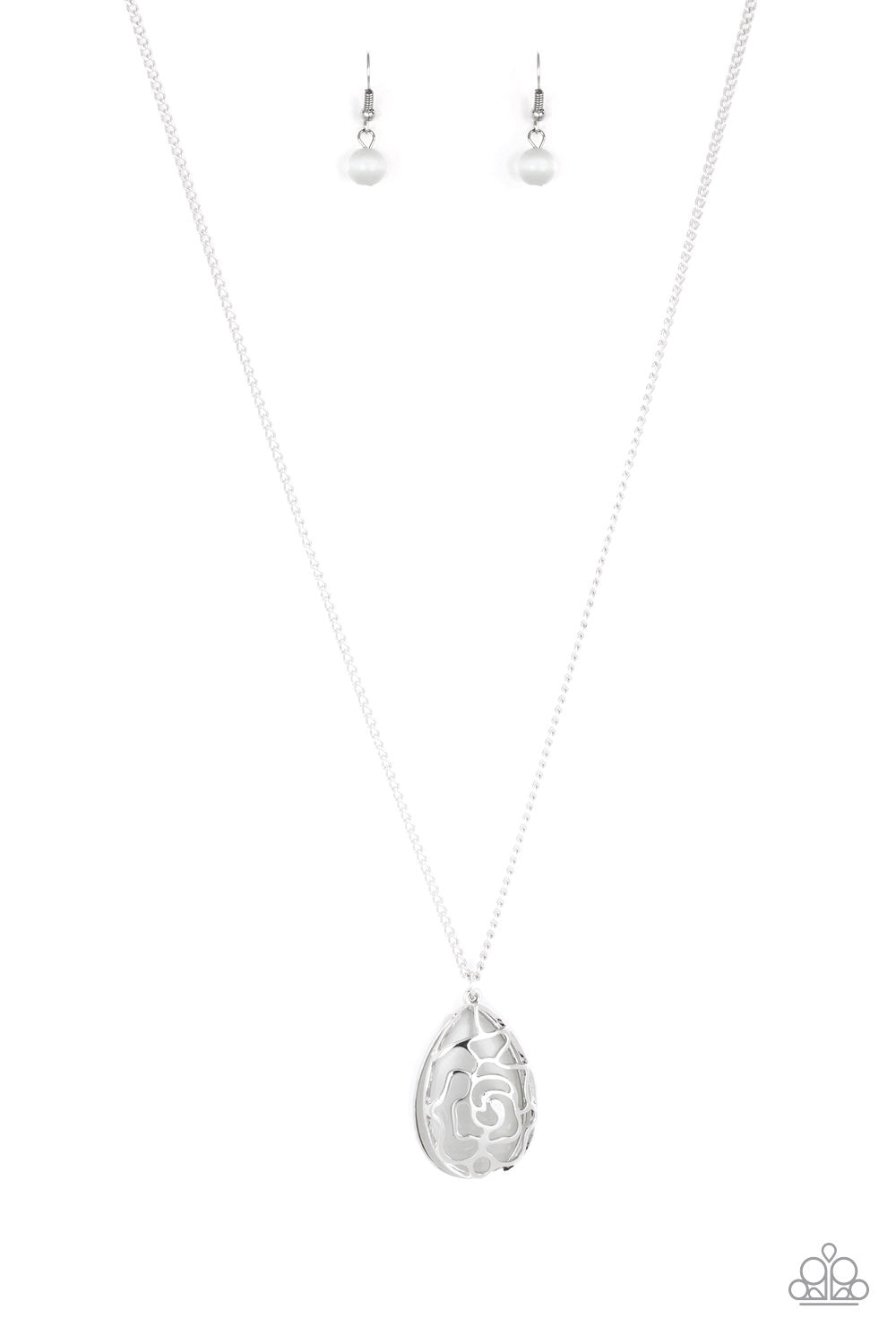 Gleaming Gardens White Necklace