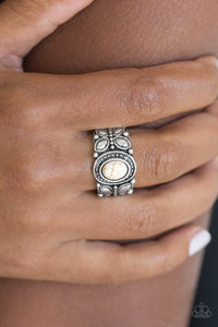 Butterfly Belle - White Crackle Stone Ring - Susan's Jewelry Shop