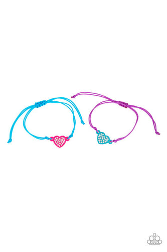 Starlet Shimmer Colorful Heart - String Pull-Apart Bracelet